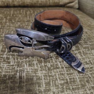 Belt silver eagle buckle